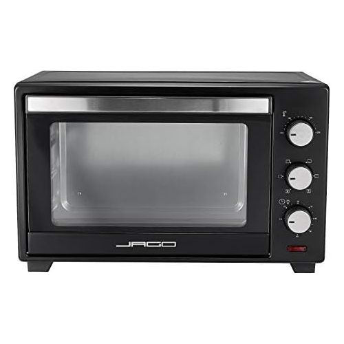  [아마존베스트]-Service-Informationen Jago Mini oven with convection  model selection, 100 to 230 °C, timer (0-60 minutes), with wire mesh, baking tray and accessories, black, mini oven, mini kitchen, barbecue oven,