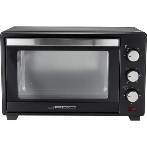  [아마존베스트]-Service-Informationen Jago Mini oven with convection  model selection, 100 to 230 °C, timer (0-60 minutes), with wire mesh, baking tray and accessories, black, mini oven, mini kitchen, barbecue oven,