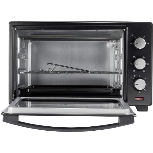  [아마존베스트]-Service-Informationen Jago Mini oven with convection  model selection, 100 to 230 °C, timer (0-60 minutes), with wire mesh, baking tray and accessories, black, mini oven, mini kitchen, barbecue oven,