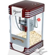 [아마존베스트]Jago Popcorn Machine Retro 60 L/h, 200 g/10 min, Stainless Steel Pot for Salty Popcorn - 50s Look, Professional Popcorn Maker, Preparer, Machine