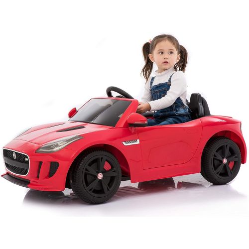  Jaguar Authorized Jaguar F-TYPE 12V Luxury Kids Ride On Car Battery Powered MP3 LED Door Open Kids Vehicle With Remote Control, Orange