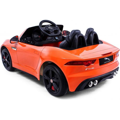  Jaguar Authorized Jaguar F-TYPE 12V Luxury Kids Ride On Car Battery Powered MP3 LED Door Open Kids Vehicle With Remote Control, Orange