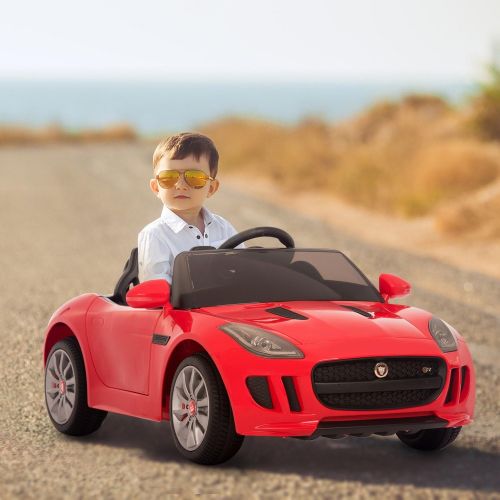  Jaguar Authorized Jaguar F-TYPE 12V Luxury Kids Ride On Car Battery Powered MP3 LED Door Open Kids Vehicle With Remote Control, Orange