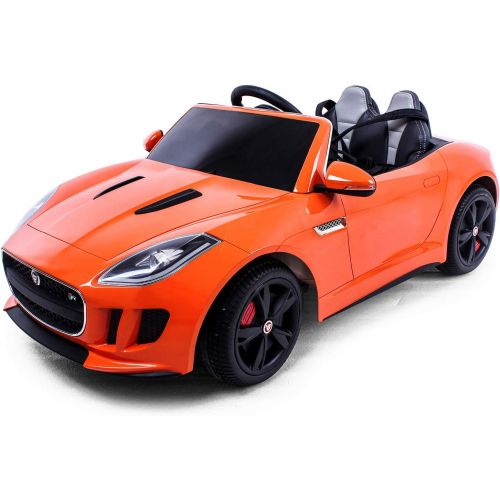  Jaguar Authorized Jaguar F-TYPE 12V Luxury Kids Ride On Car Battery Powered MP3 LED Door Open Kids Vehicle With Remote Control, Orange