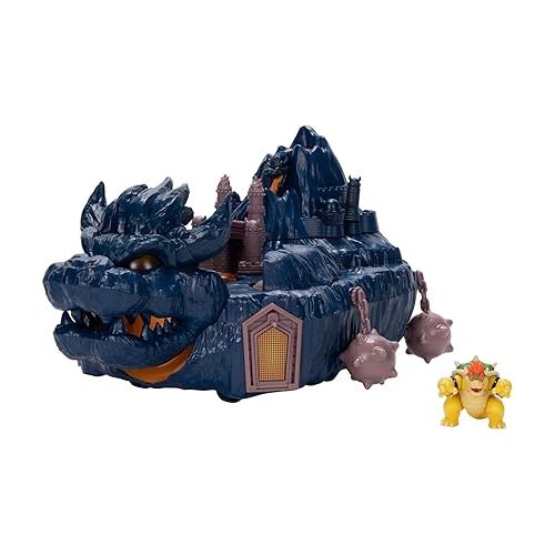 잭스퍼시픽 The Super Mario Bowser Island Castle Playset with 2.5” Bowser Action Figure & Interactive Pieces