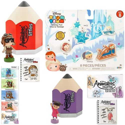 잭스퍼시픽 Jakks Pacific Tsnowy Tsum Tsum FunFrozen Pack Anna Elsa Olaf Toy Story Figures Bundled with Little Animation Disney Figures & Art Friends 2 Character Littles Animators Blind Box Collection Mini