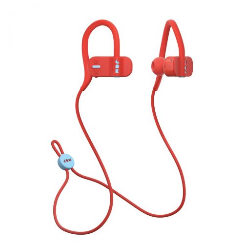  Jam JAM Live Fast Workout Earphones 30 ft. Bluetooth Range, IP67 Sweat Resistant Earbuds 3 Sizes Included, 12 Hour Battery Life, Hands-Free Calling Red