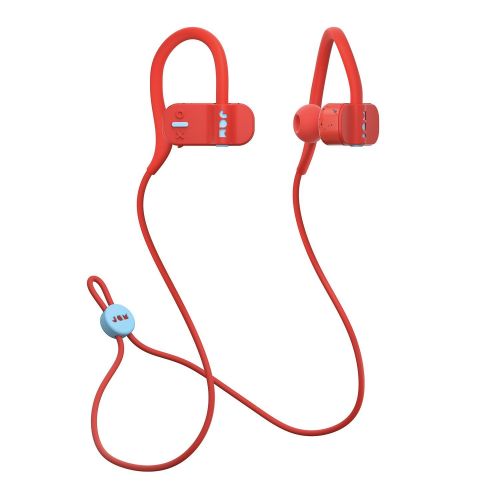  Jam JAM Live Fast Workout Earphones 30 ft. Bluetooth Range, IP67 Sweat Resistant Earbuds 3 Sizes Included, 12 Hour Battery Life, Hands-Free Calling Red