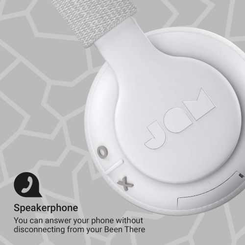  Jam Been There, On-Ear Bluetooth Headphones 14 Hour Playtime, Hands-Free Calling, Sweat and Rain Resistant IPX4 Rated, 50 ft. Range JAM Audio Gray