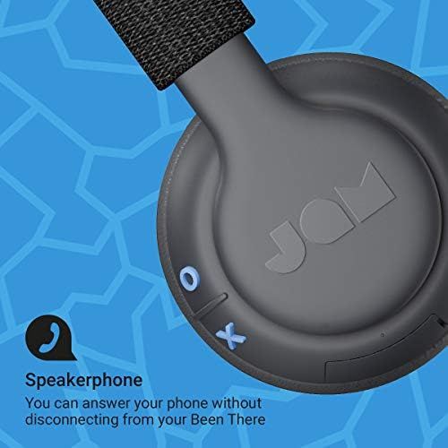  Been There, On-Ear Bluetooth Headphones 14 Hour Playtime, Hands-Free Calling, Sweat and Rain Resistant IPX4 Rated, 50 ft. Range JAM Audio Black