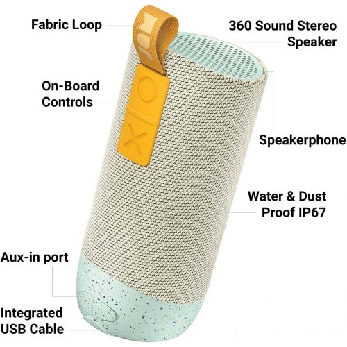  Jam Zero Chill, Pairable Bluetooth Speaker | 100 ft. Range, Waterproof, 22 Hour Playtime, Dust-Proof, Drop-Proof IP67 Rating | Built-in Speakerphone, Aux-In Port, USB Charging | JAM Au