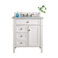 James Martin Brittany 30 Single Vanity, Cottage White with 3 CM Snow White Quartz Top