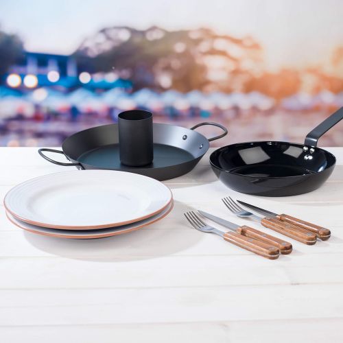  Jamie Oliver 552837 Get Inspired Grillpfanne, hitzebestandig, Carbonstahl, 24 cm, Schwarz