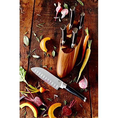  Jamie Oliver Ovaler Messerblock, Kunststoff/Edelstahl/Holz, Schwarz, 23 x 18 x 7.5 cm