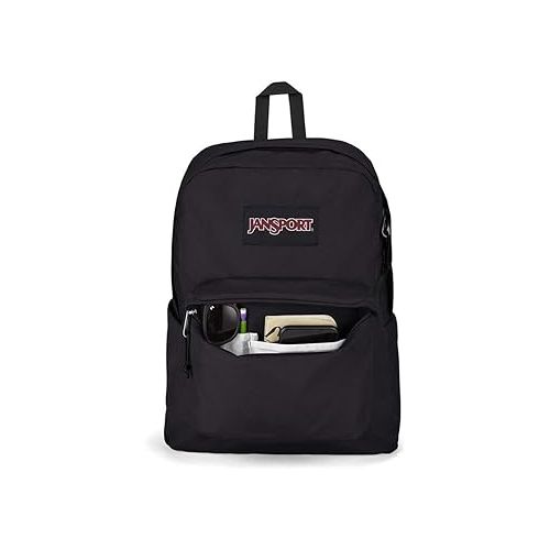  JanSport Superbreak Plus Backpack - Work, Travel, or Laptop Bookbag with Water Bottle Pocket, Black