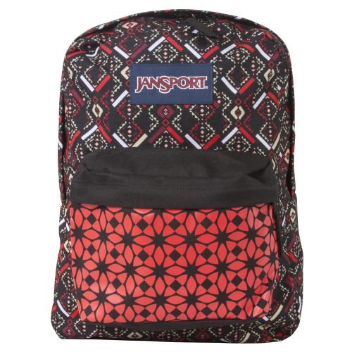  JanSport T501 Superbreak Backpack - Coral Dusk Tribal Mosiac