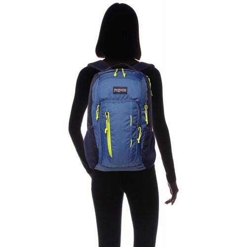  JanSport Mens Digital Carry Mainstream Beacon Backpack - Navy Moonshine/Lime