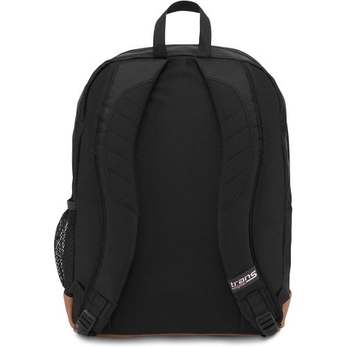  JanSport JS0A33S3 17 Supercool Backpack Black with Brown Synthetic Leather Base