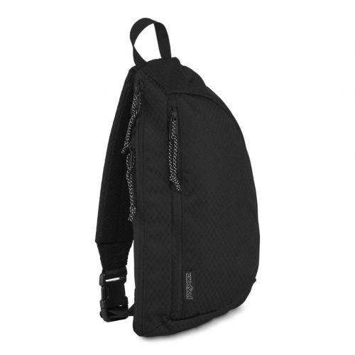  JanSport City Sling Crossbody Bag - Versatile Backpack | Ideal Travel & Day Pack | Black Woven Knit