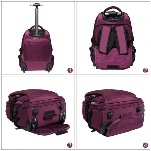  JanSport SKYMOVE 19 inches Waterproof Wheeled Rolling Backpack for Adults and School Students Laptop Books Travel Backpack Bag, Purple