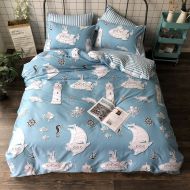 Jane yre [Latest Arrival Sailboat Printed Duvet Cover Sets,for Boys Blue Nautical Theme Queen Bedding Set