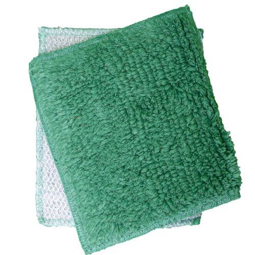  Janey Lynn Designs Lime Green Shrubbies 5 x 6 Cotton & Nylon Washcloth