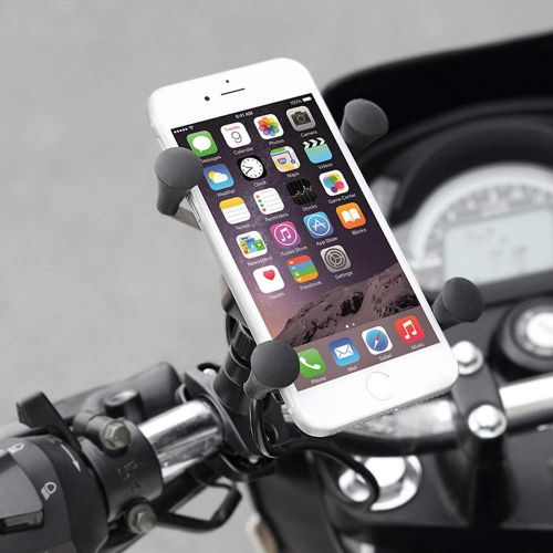  JangGun Store Universal Motorcycle Mobile Phone Holder Rack Navigation Bracket with USB Charging Car Bike Stand