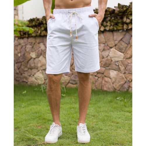  [아마존 핫딜] [아마존핫딜]Janmid Mens Linen Casual Classic Fit Short