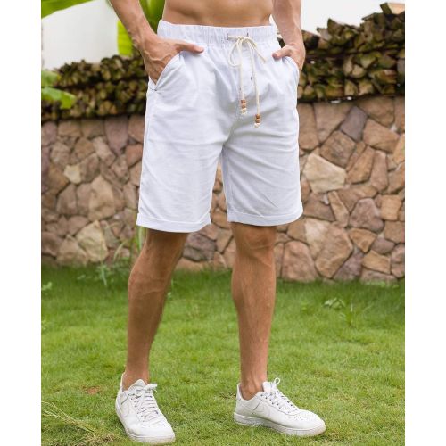  [아마존 핫딜] [아마존핫딜]Janmid Mens Linen Casual Classic Fit Short