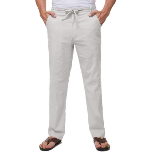  [아마존 핫딜] [아마존핫딜]Janmid Men Casual Beach Trousers Linen Summer Pants