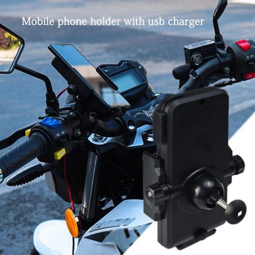  Jannyshop jannyshop Motorcycle Charging Stand Waterproof USB Holder Charger with Independent Power Switch Rear View Mirror for Mobile Phone Navigation