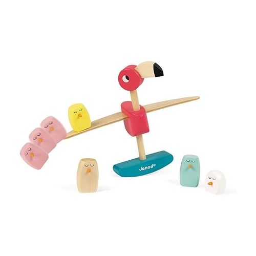  Janod Zigolos Wooden Balancing Game - Flamingo - Ages 3+ - J08230