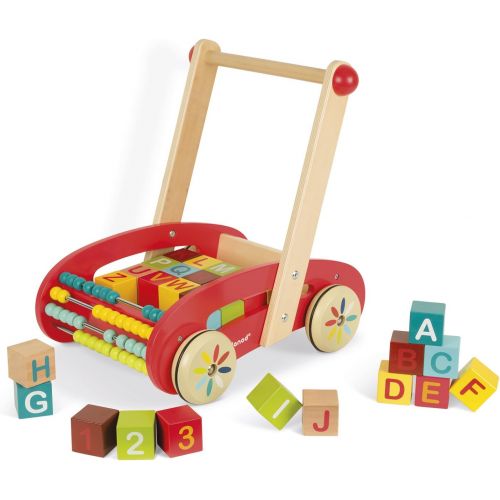  Janod ABC Walking Trolley with Blocks