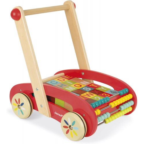  Janod ABC Walking Trolley with Blocks