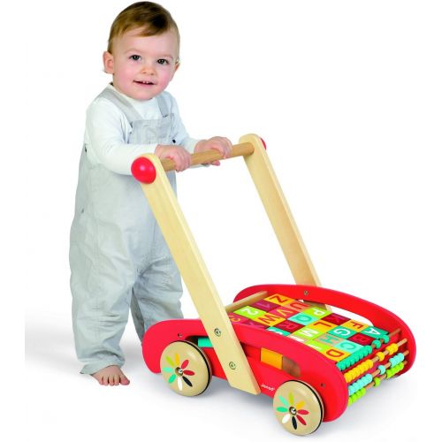  Janod ABC Walking Trolley with Blocks