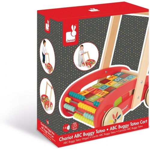  Janod ABC Walking Trolley with Blocks