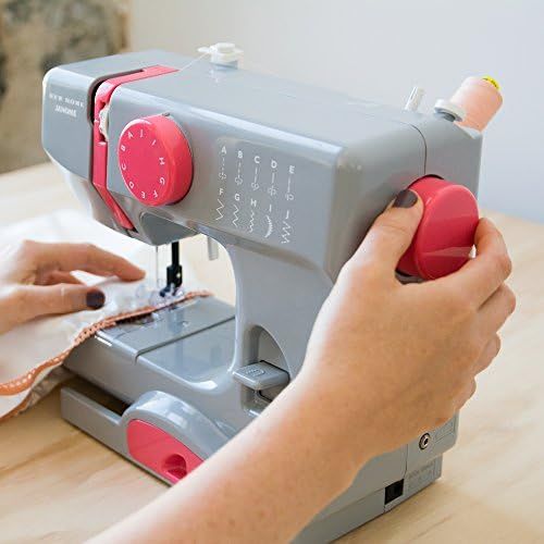  Janome Graceful Gray Basic, Easy-to-Use, 10-Stitch Portable, Compact Sewing Machine with Free Arm only 5 pounds