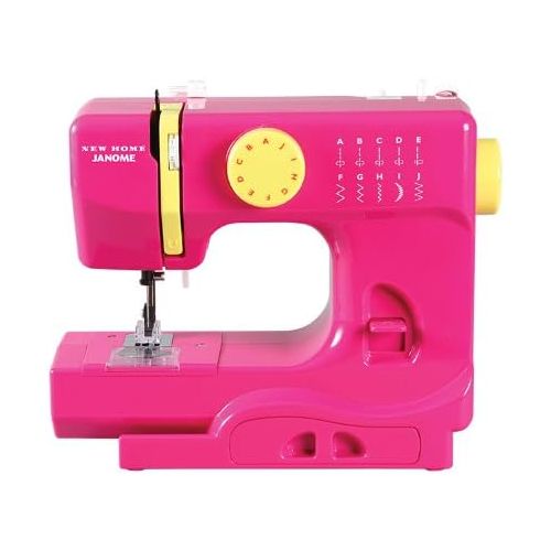  Janome Fastlane Fuschia Basic, Easy-to-Use, 10-Stitch Portable, Compact Sewing Machine with Free Arm only 5 pounds