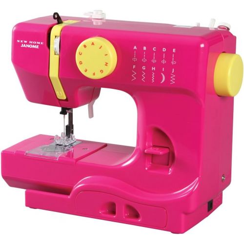  Janome Fastlane Fuschia Basic, Easy-to-Use, 10-Stitch Portable, Compact Sewing Machine with Free Arm only 5 pounds