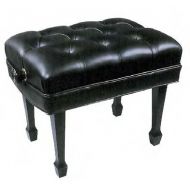 Jansen Standard Artist Piano Bench, Padded - Ebony Satin Finish, Black Vinyl Upholstery, Spade Legs