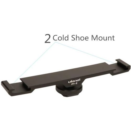  Jansite Dual Cold Shoe Mount Plate Extension Bracket for Nikon Canon DSLR Camera LED Video Light Microphone