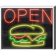 Jantec Sign Group Outdoor Burger Open Neon Sign