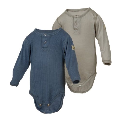  Janus 2-Pack 100% Merino Wool Baby Bodysuit Long Sleeve. Machine Washable. Made in Norway.