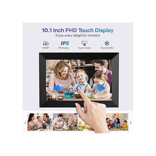  Uhale Digital Picture Frame Wifi 10.1 inch HD IPS Touch Screen Electronic Picture Frame Slideshow Smart Loop Digital Photo Frame with APP & SD Card Slot to Load Photos & Videos from Your Phone