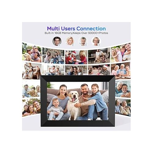  Uhale Digital Picture Frame Wifi 10.1 inch HD IPS Touch Screen Electronic Picture Frame Slideshow Smart Loop Digital Photo Frame with APP & SD Card Slot to Load Photos & Videos from Your Phone