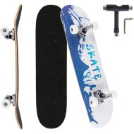 Jaoul Cruiser Skateboards for Beginners Complete Maple Skateboard 31 Inch for Girls Boys Youth Adults Kids Double Kick Standard Skateboard