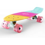 Jaoul Cruiser Skateboard for Kids Ages 6-12 Completed Skateboards for Girls Boys Beginners, Gift Idea Mini 22 Plastic Skate Board