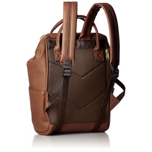  Japan Anello Backpack Unisex BROWN MINI SMALL PU LEATHER Rucksack School Bag Campus
