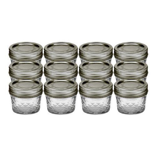 Jarden Ball 4-Ounce Quilted Crystal Jelly Jars with Lids and Bands, Set of 12-3 Pack (Total 36 Jars)