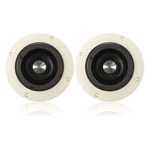  [아마존베스트]Jarhit 1 Pair Waterproof Marine Stereo Audio Speaker Wall Mount Ceiling Speaker Indoor Outdoor Music Player for Boat ATV UTV